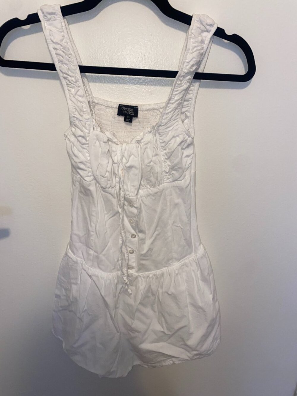 Beverly & Beck White Cottage-core Prairie Mini Dress